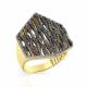 Кольцо из лимонного золота Мастер Бриллиант с чёрным бриллиантом