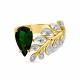 Кольцо из лимонного золота Мастер Бриллиант с бриллиантом и хромдиопсидом