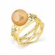 Кольцо из лимонного золота Мастер Бриллиант с бриллиантом и жемчугом