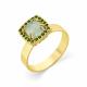 Кольцо из лимонного золота Мастер Бриллиант с аквамарином и хромдиопсидом