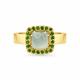 Кольцо из лимонного золота Мастер Бриллиант с аквамарином и хромдиопсидом
