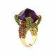 Кольцо из лимонного золота Мастер Бриллиант с аметрином, турмалином и хромдиопсидом