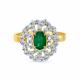 Кольцо из лимонного золота Мастер Бриллиант с бриллиантом и изумрудом