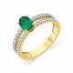 Кольцо из лимонного золота Мастер Бриллиант с бриллиантом и изумрудом