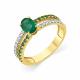 Кольцо из лимонного золота Мастер Бриллиант с бриллиантом и изумрудом