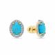 Серьги из лимонного золота Мастер Бриллиант с бриллиантом и бирюзой