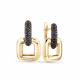 Серьги из лимонного золота Мастер Бриллиант с чёрным бриллиантом