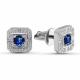Серьги из белого золота ERA Jewellery с бриллиантом и сапфиром
