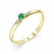 Кольцо из лимонного золота АЛЬКОР с бриллиантом и изумрудом