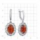Серебряные серьги TALANT с янтарём