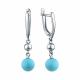 Серебряные серьги TALANT с бирюзой
