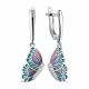 Серебряные серьги TALANT с витражной эмалью и фианитом