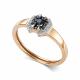 Золотое кольцо АЛЬКОР с бриллиантом и сапфиром