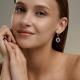 Серьги из белого золота SOKOLOV с сапфиром и бриллиантом выращенным