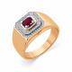 Кольцо из комбинированного золота Мастер Бриллиант с бриллиантом и рубином