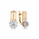 Серьги из комбинированного золота Мастер Бриллиант с бриллиантом