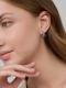 Серьги из белого золота АЛЬКОР с бриллиантом и сапфиром