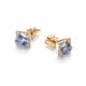 Золотые серьги АЛЬКОР с бриллиантом и танзанитом