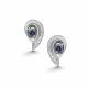Серьги из белого золота АЛЬКОР с бриллиантом и сапфиром