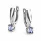 Серьги из белого золота АЛЬКОР с бриллиантом и танзанитом