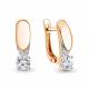 Золотые серьги AQUAMARINE с фианитом