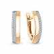 Золотые серьги AQUAMARINE с фианитом