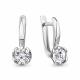 Серьги из белого золота AQUAMARINE с фианитом