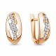 Золотые серьги AQUAMARINE с фианитом