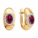Золотые серьги SOKOLOV с бриллиантом и рубином
