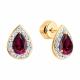Золотые серьги SOKOLOV с бриллиантом и рубином