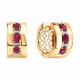 Золотые серьги SOKOLOV с бриллиантом и рубином