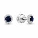 Серьги из белого золота AQUAMARINE с фианитом и гидротермальным сапфиром