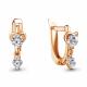 Золотые серьги AQUAMARINE с фианитом