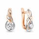 Золотые серьги AQUAMARINE с фианитом