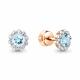Золотые серьги AQUAMARINE с топазом и фианитом