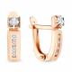 Золотые серьги AQUAMARINE с фианитом