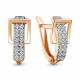 Золотые серьги AQUAMARINE с фианитом