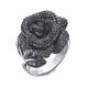 Кольцо из белого золота RoseGrace с чёрным бриллиантом