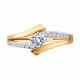 Золотое кольцо Diamant с фианитом