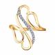 Золотое кольцо Diamant с фианитом