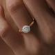 Золотое кольцо Diamant с фианитом