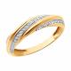 Золотое кольцо Diamant с фианитом