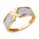 Золотое кольцо Diamant с фианитом