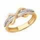 Золотое кольцо Diamant с фианитом