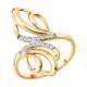 Золотое кольцо Diamant с фианитом