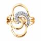 Золотое кольцо Diamant с фианитом