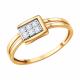 Золотое кольцо Diamant с фианитом