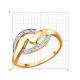 Золотое кольцо Diamant с фианитом