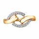 Золотое кольцо Diamant с фианитом