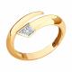 Золотое кольцо Diamant с фианитом